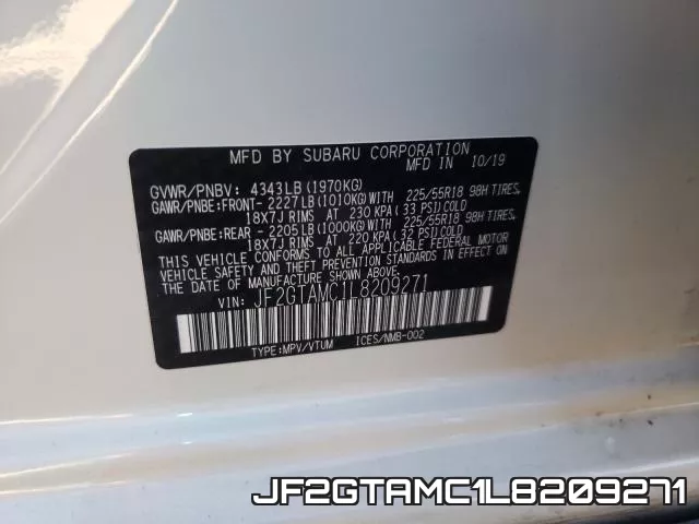 JF2GTAMC1L8209271 фото 2