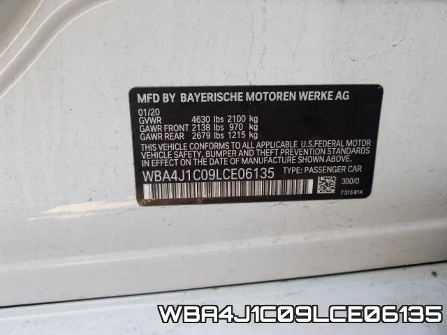 WBA4J1C09LCE06135 фото 2