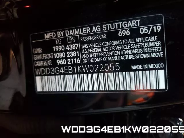 WDD3G4EB1KW022055 фото 2