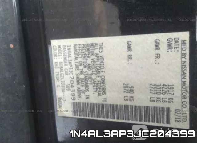 1N4AL3AP3JC204399 фото 9