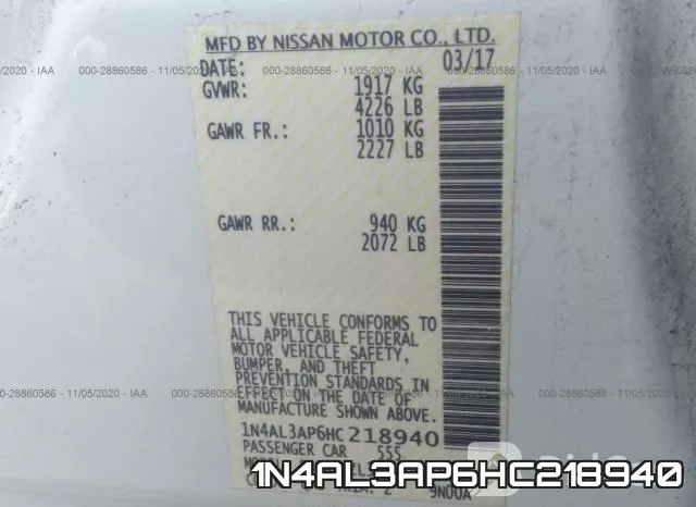 1N4AL3AP6HC218940 фото 9