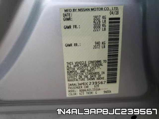 1N4AL3AP8JC239567 фото 2
