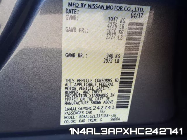 1N4AL3APXHC242741 фото 2
