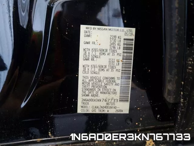 1N6AD0ER3KN767733 фото 2