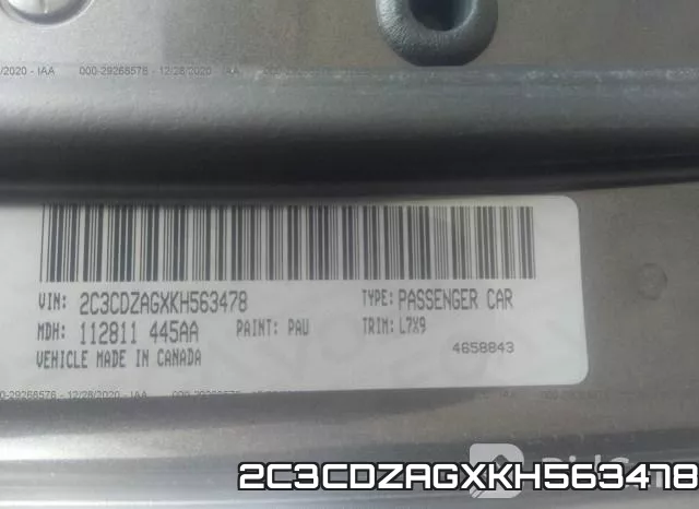 2C3CDZAGXKH563478 фото 10