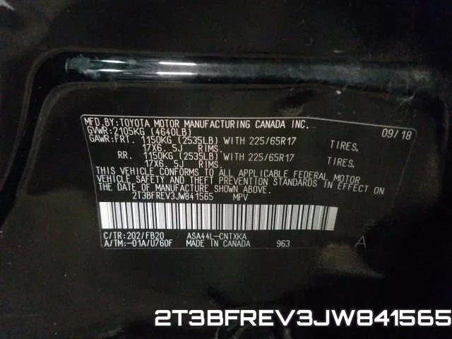 2T3BFREV3JW841565 фото 2