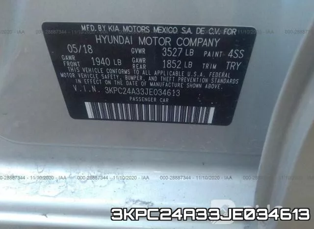 3KPC24A33JE034613 фото 9