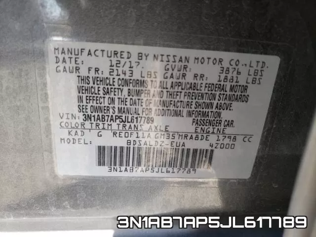 3N1AB7AP5JL617789 фото 2