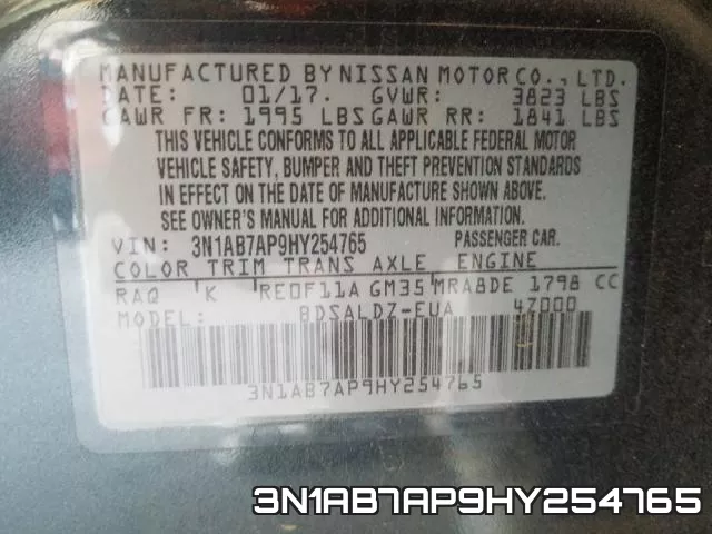 3N1AB7AP9HY254765 фото 2