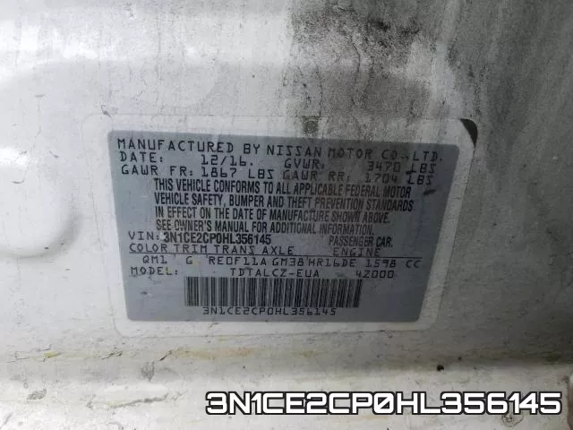 3N1CE2CP0HL356145 фото 2