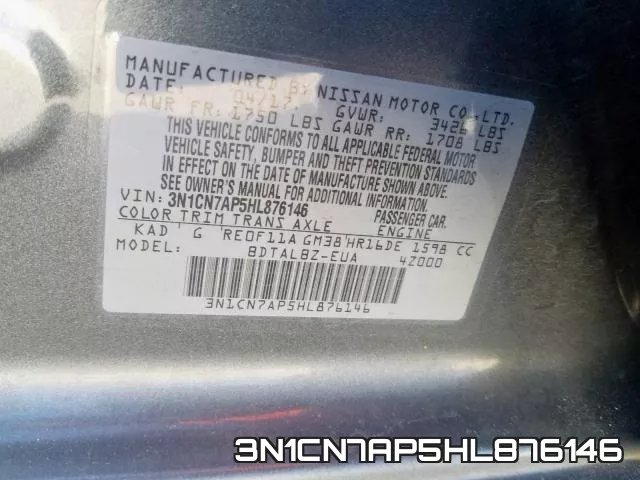 3N1CN7AP5HL876146 фото 2