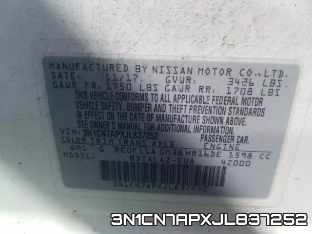 3N1CN7APXJL837252 фото 2