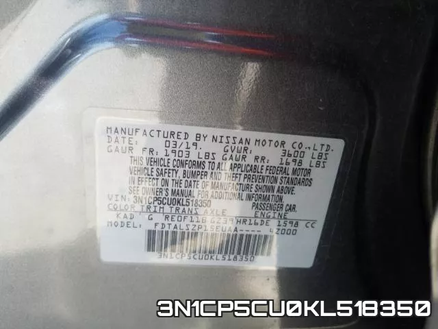 3N1CP5CU0KL518350 фото 2