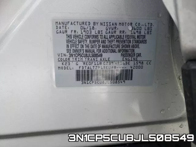 3N1CP5CU8JL508549 фото 2