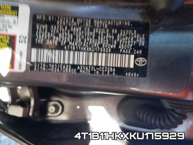 4T1B11HKXKU175929 фото 2