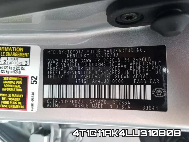 4T1G11AK4LU310808 фото 2