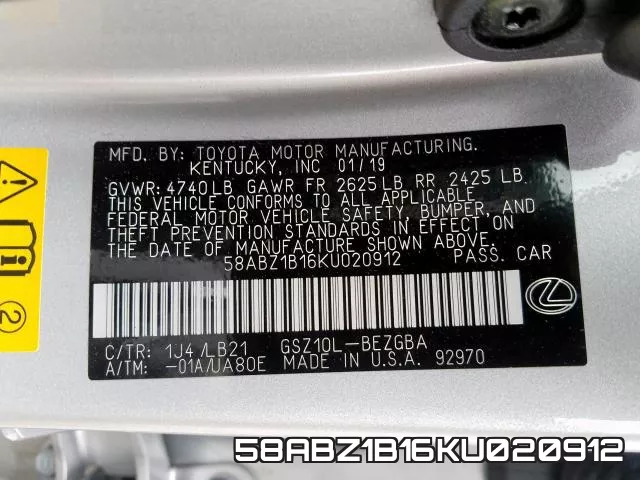 58ABZ1B16KU020912 фото 2