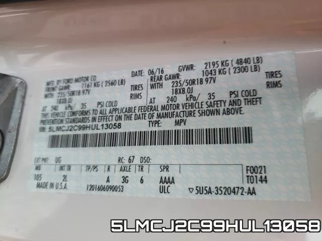 5LMCJ2C99HUL13058 фото 2