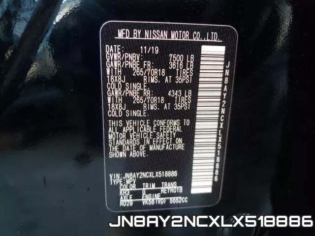 JN8AY2NCXLX518886 фото 2