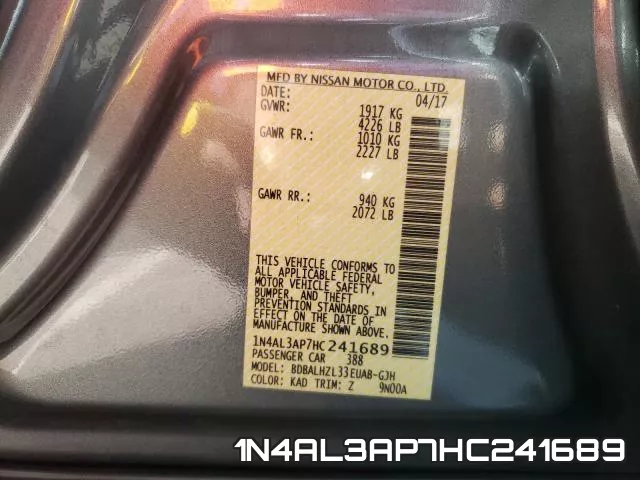 1N4AL3AP7HC241689 фото 2