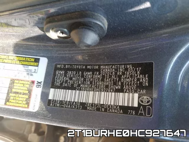 2T1BURHE0HC927647 фото 2