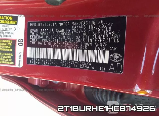 2T1BURHE1HC874926 фото 10