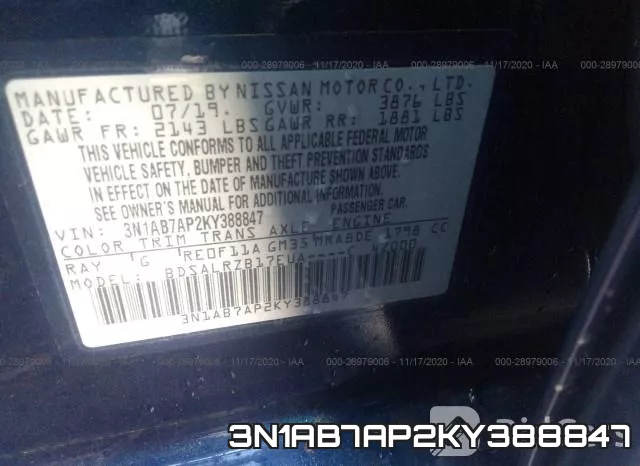 3N1AB7AP2KY388847 фото 9