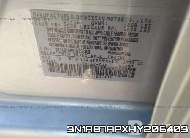 3N1AB7APXHY206403 фото 10