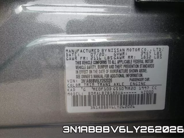 3N1AB8BV6LY262026 фото 2
