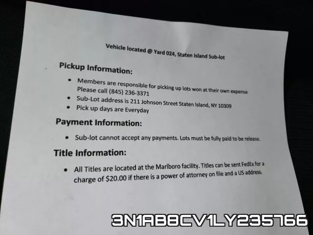 3N1AB8CV1LY235766 фото 8