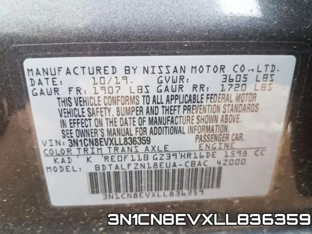 3N1CN8EVXLL836359 фото 2