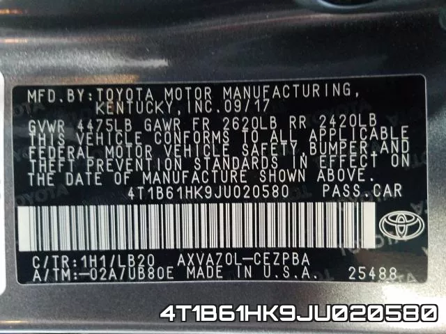 4T1B61HK9JU020580 фото 2