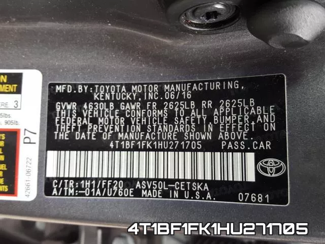 4T1BF1FK1HU271705 фото 2