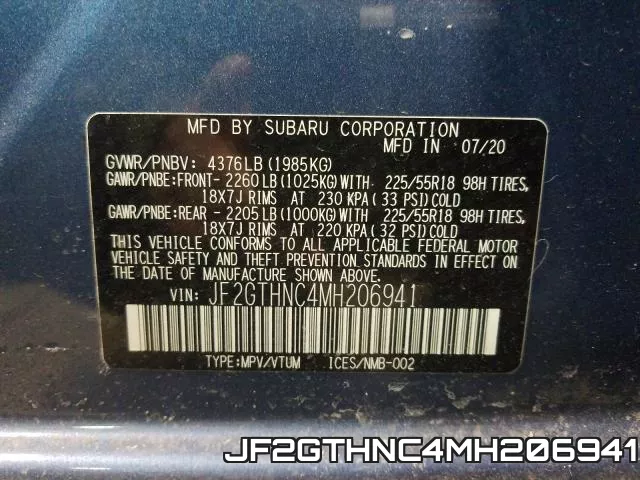 JF2GTHNC4MH206941 фото 2