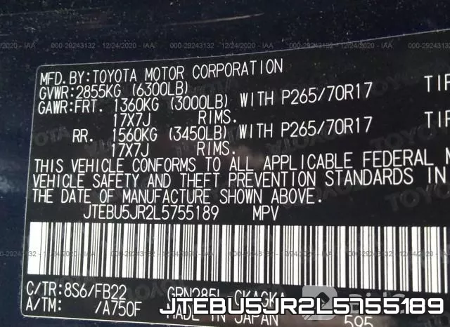 JTEBU5JR2L5755189 фото 10