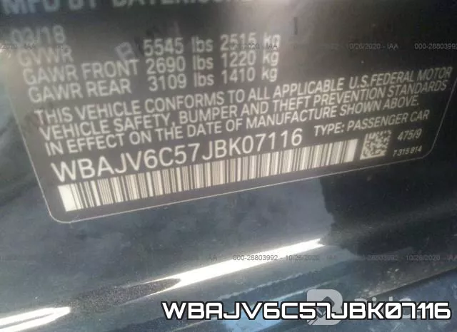 WBAJV6C57JBK07116 фото 10