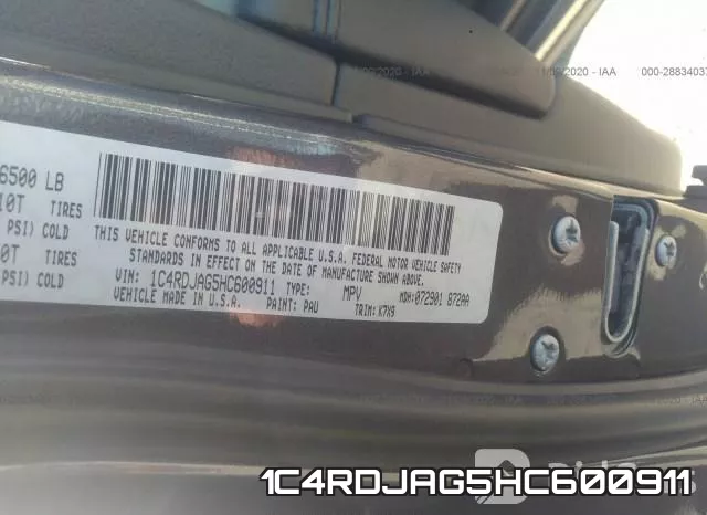 1C4RDJAG5HC600911 фото 10