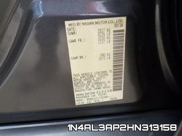 1N4AL3AP2HN313158 фото 2