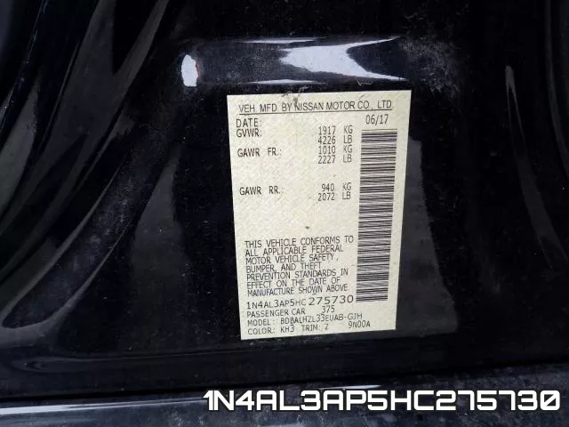 1N4AL3AP5HC275730 фото 2