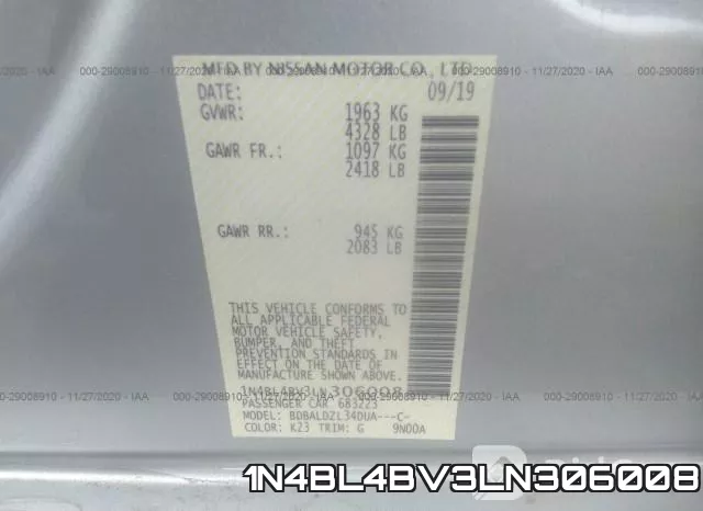 1N4BL4BV3LN306008 фото 10