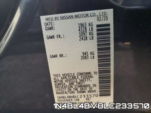 1N4BL4BV8LC233570 фото 2