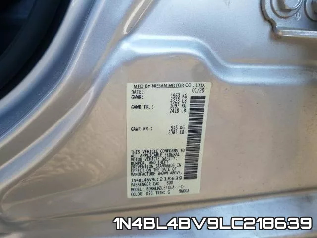 1N4BL4BV9LC218639 фото 2
