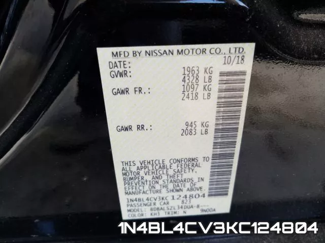 1N4BL4CV3KC124804 фото 2