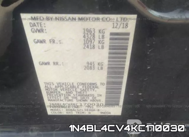 1N4BL4CV4KC170030 фото 10