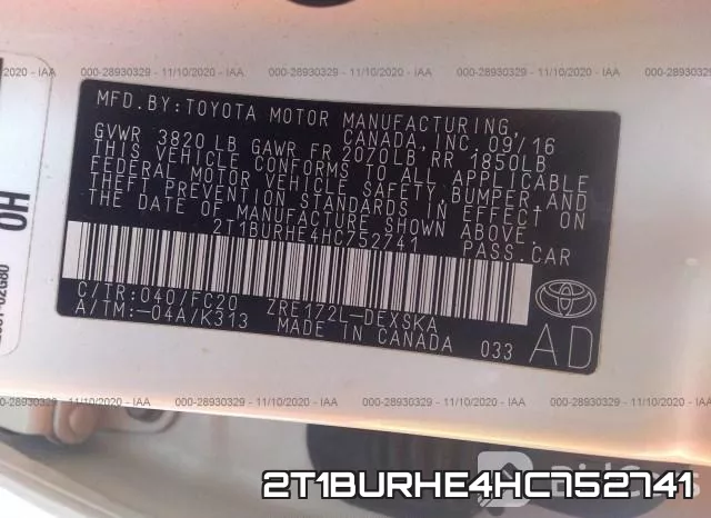 2T1BURHE4HC752741 фото 10