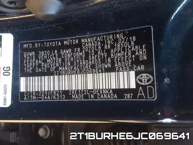 2T1BURHE6JC069641 фото 2
