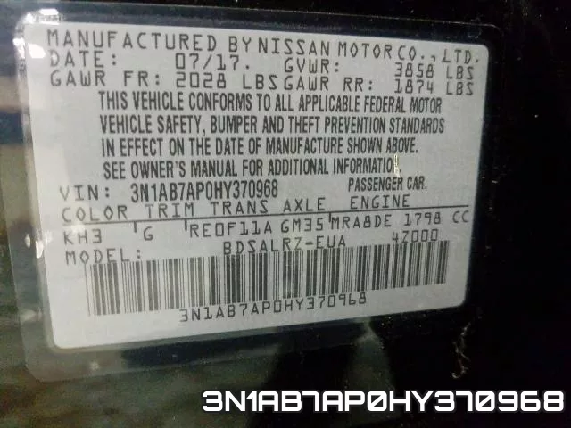 3N1AB7AP0HY370968 фото 2