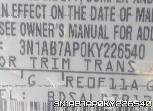 3N1AB7AP0KY226540 фото 10