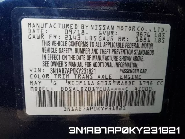 3N1AB7AP0KY231821 фото 2