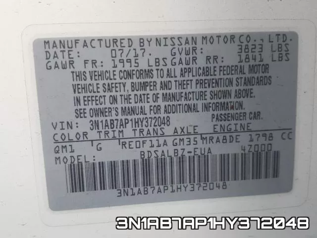 3N1AB7AP1HY372048 фото 2